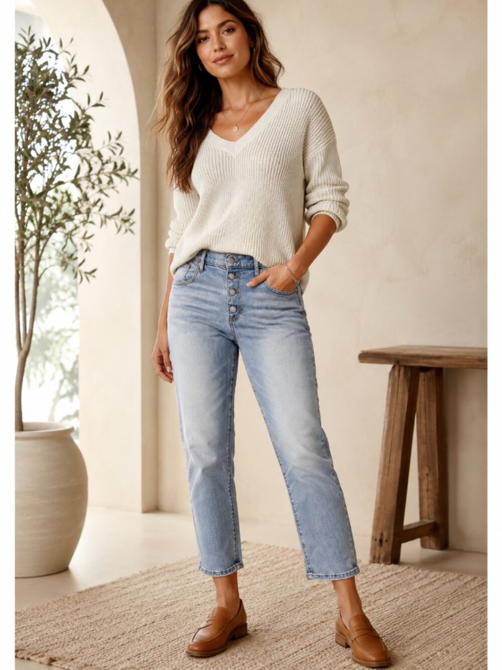 Banana Republic Girlfriend Mid-Rise Jeans 32/14 Petite Light Wash Stretch Denim
